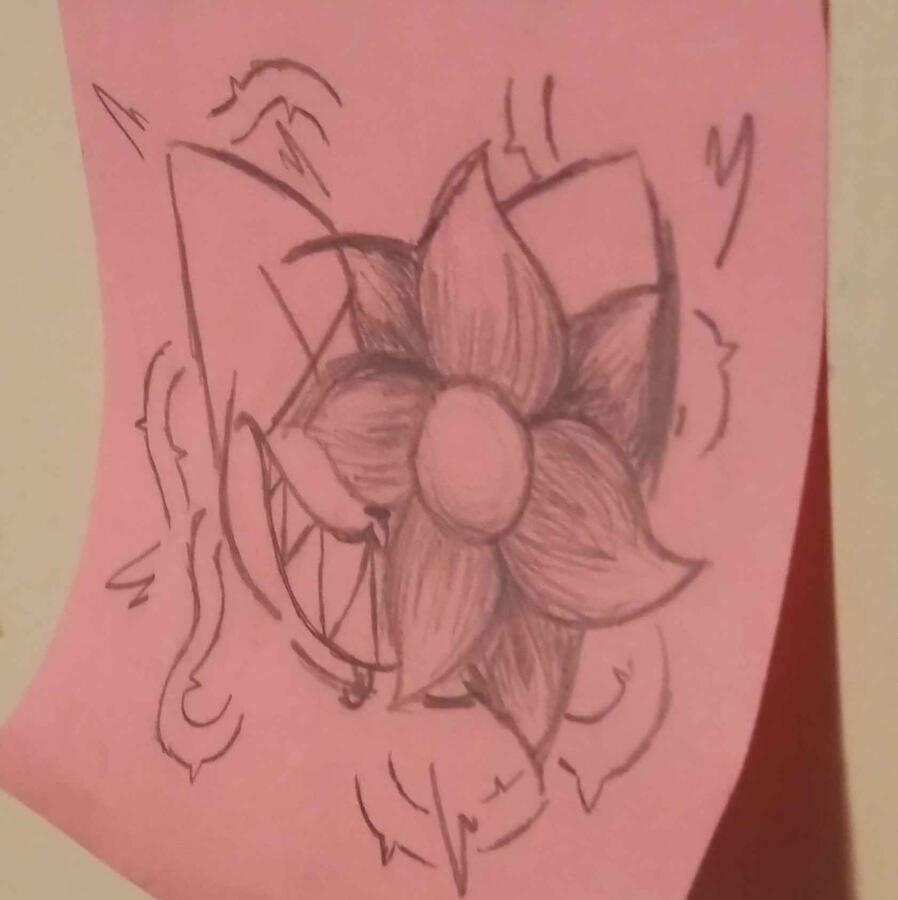 PFP Icon concept done on sticky note. Date: Feb 4th, 2025